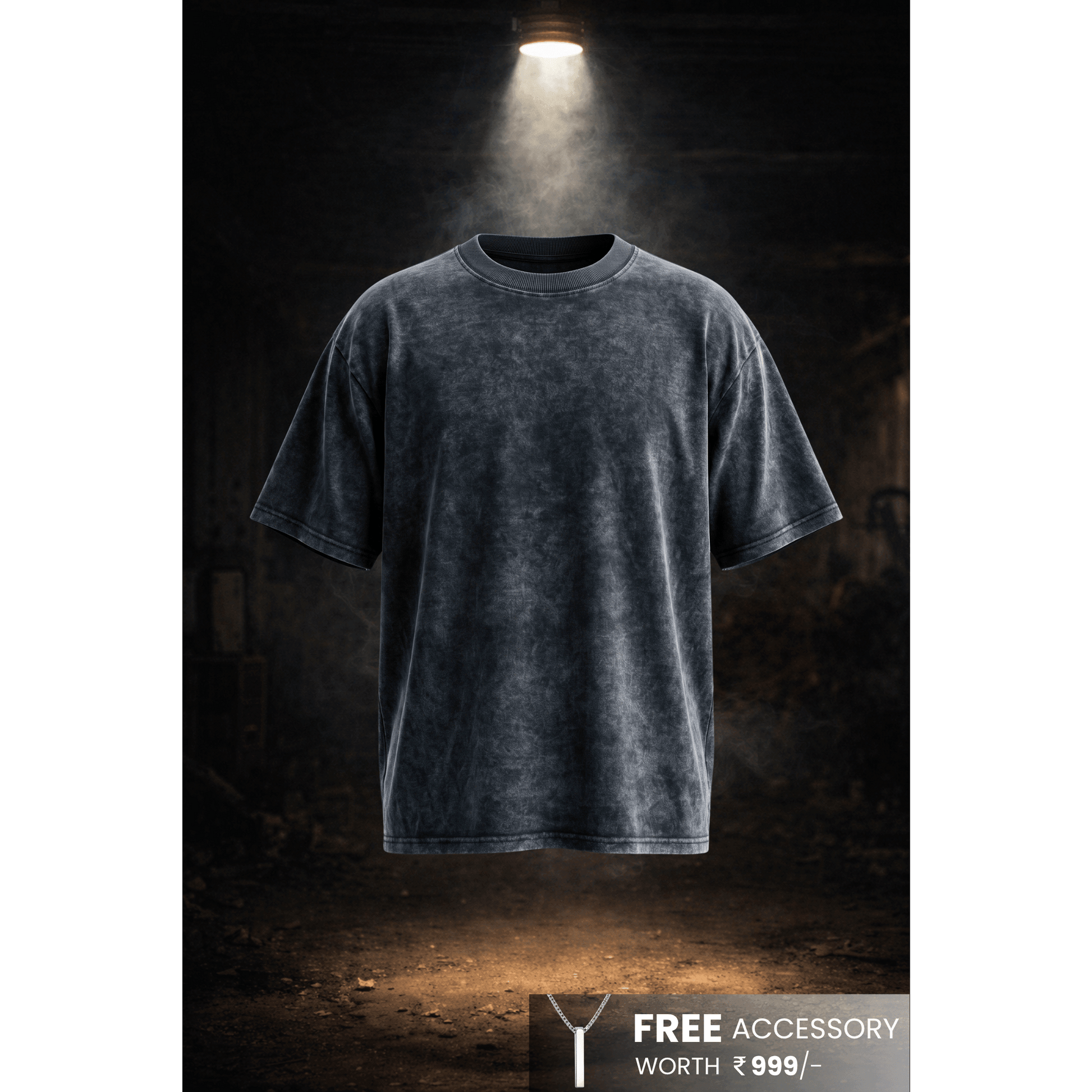 Smoke Acid Wash Oversized T-Shirt - Black — T-Shirt for Men | THE MEN THING
