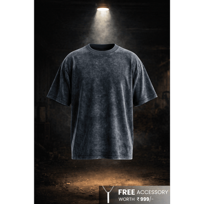 Smoke Acid Wash Oversized T-Shirt - Black — T-Shirt for Men | THE MEN THING