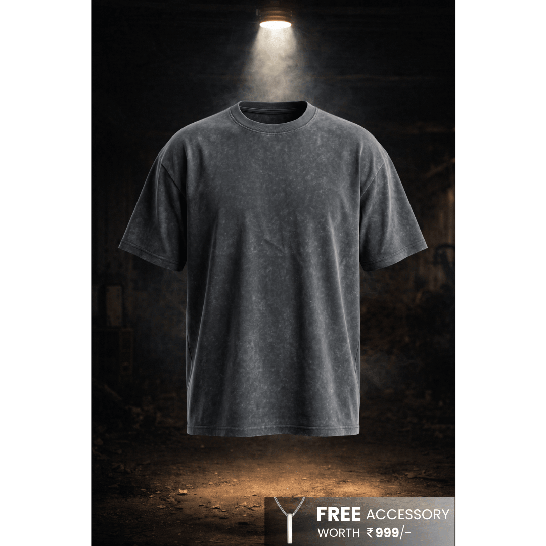 Smoke Acid Wash Oversized T-Shirt - Dark Gray — T-Shirt for Men | THE MEN THING