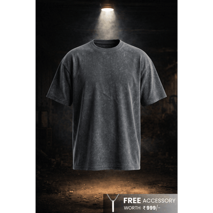 Smoke Acid Wash Oversized T-Shirt - Dark Gray — T-Shirt for Men | THE MEN THING