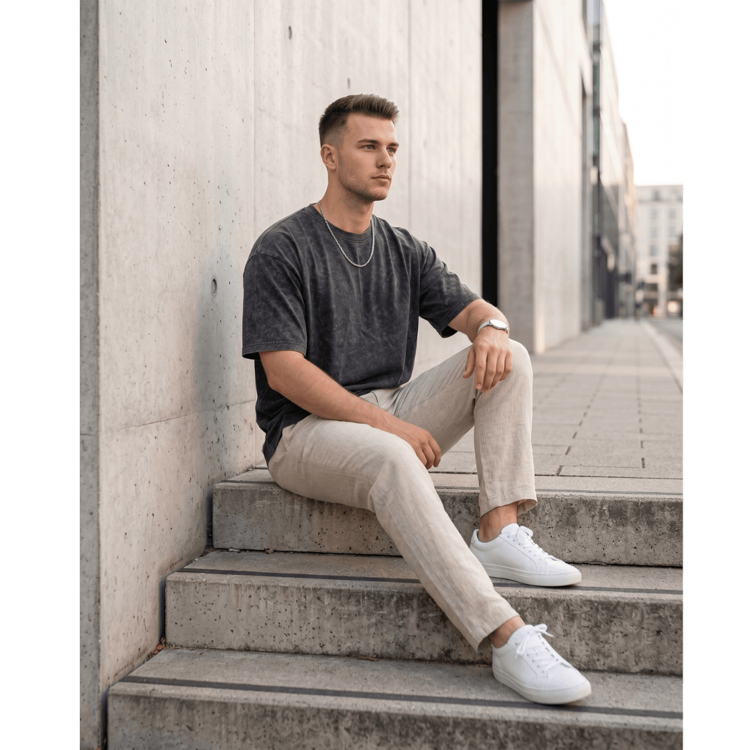 Smoke Acid Wash Oversized T-Shirt - Dark Gray — T-Shirt for Men | THE MEN THING