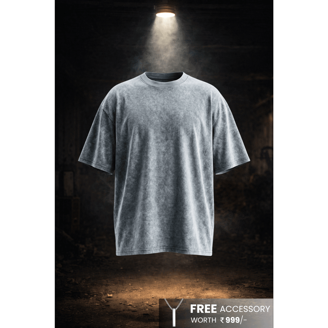 Smoke Acid Wash Oversized T-Shirt - Light Gray — T-Shirt for Men | THE MEN THING