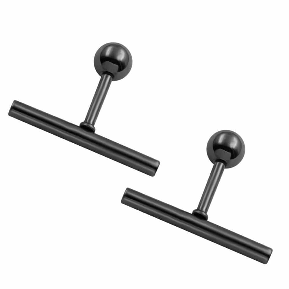 T-SHAPED - Titanium Steel Stud Earrings for Men & Boys (2 Pcs) - THE MEN THING