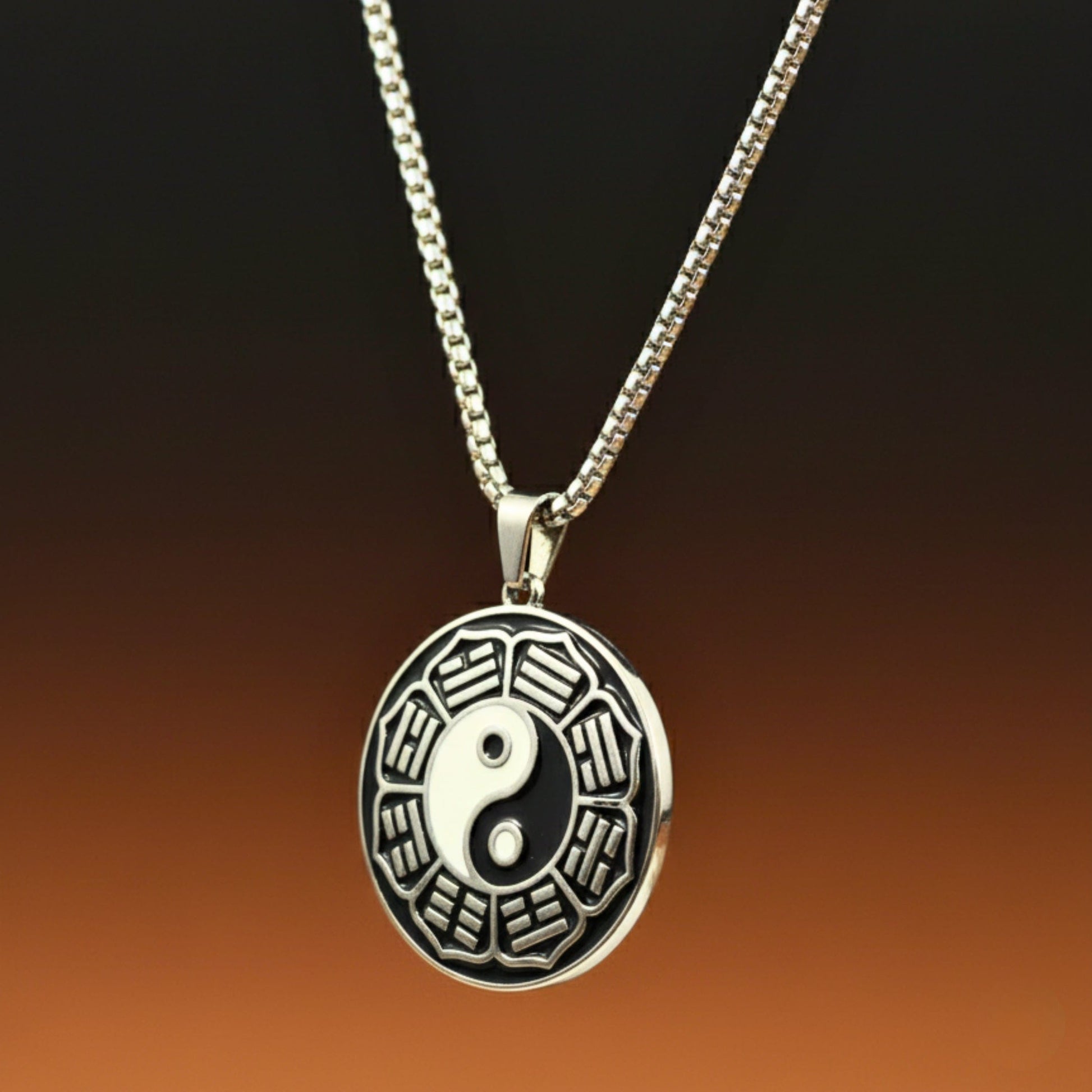 TAOSPIRIT - 38mm Titanium Steel Pendant with 24inch Round Box 5mm Chain for Men & Boys - THE MEN THING