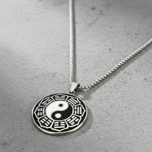 TAOSPIRIT - 38mm Titanium Steel Pendant with 24inch Round Box 5mm Chain for Men & Boys