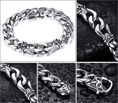 TENACITY - "12"mm Pure Stainless Steel Bracelet with Lobster Claw Buckle for Men & Boys (8 inch) - THE MEN THING