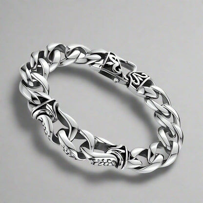 TENACITY - "12"mm Pure Stainless Steel Bracelet with Lobster Claw Buckle for Men & Boys (8 inch) - THE MEN THING