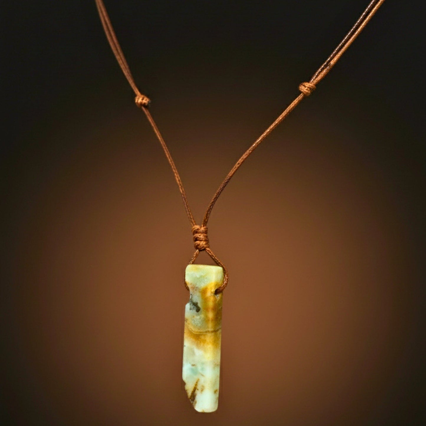 TERRA SHARD - Natural Crystal Unshaped Pendant with Adjustable Rope Chain for Men and Boys - THE MEN THING