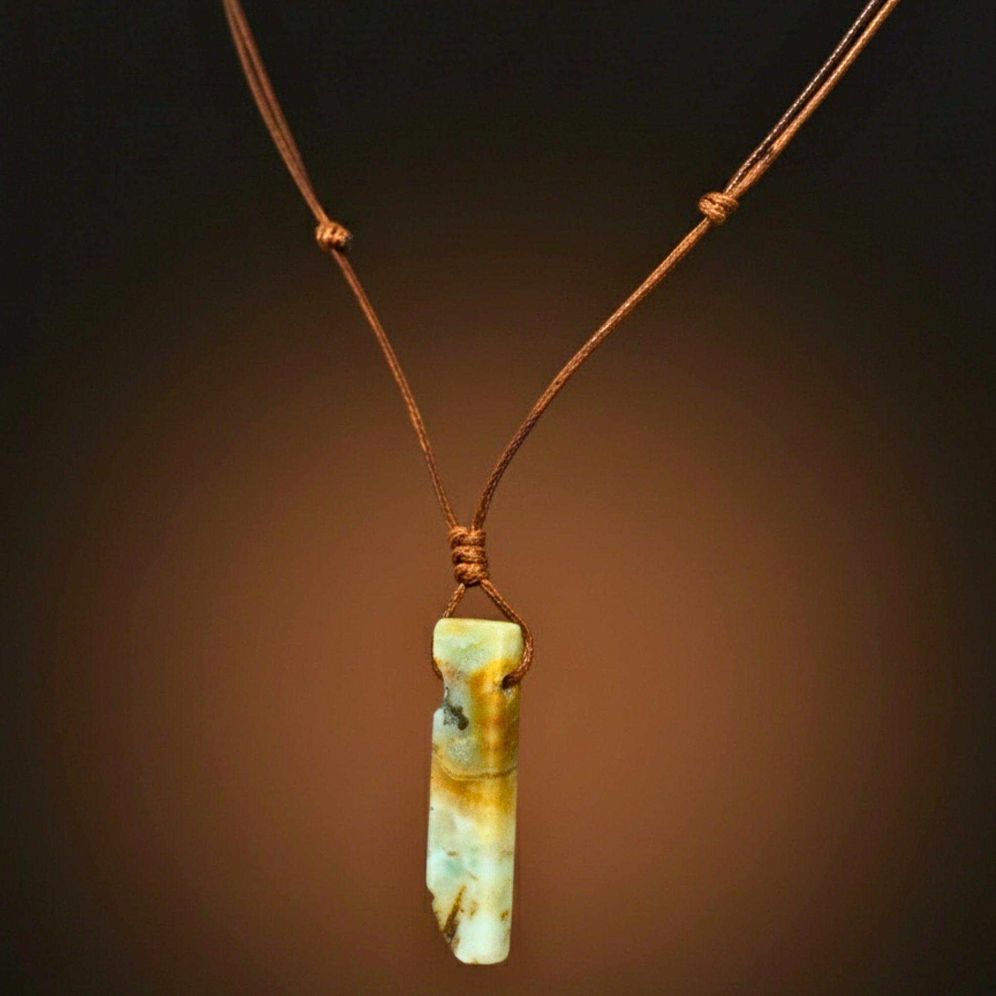 TERRA SHARD - Natural Crystal Unshaped Pendant with Adjustable Rope Chain for Men and Boys - THE MEN THING