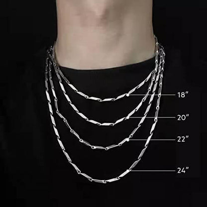 THE MEN THING Pure Stainless Steel MultiColor Rice Chain 24inch - European Trending Style - Necklace for Men & Boy - THE MEN THING