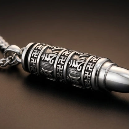 THE SECRET BOX BULLET - 11mm Pure Titanium Steel Pendant with 23inch Twisted 4mm Chain for Men & Boys - THE MEN THING