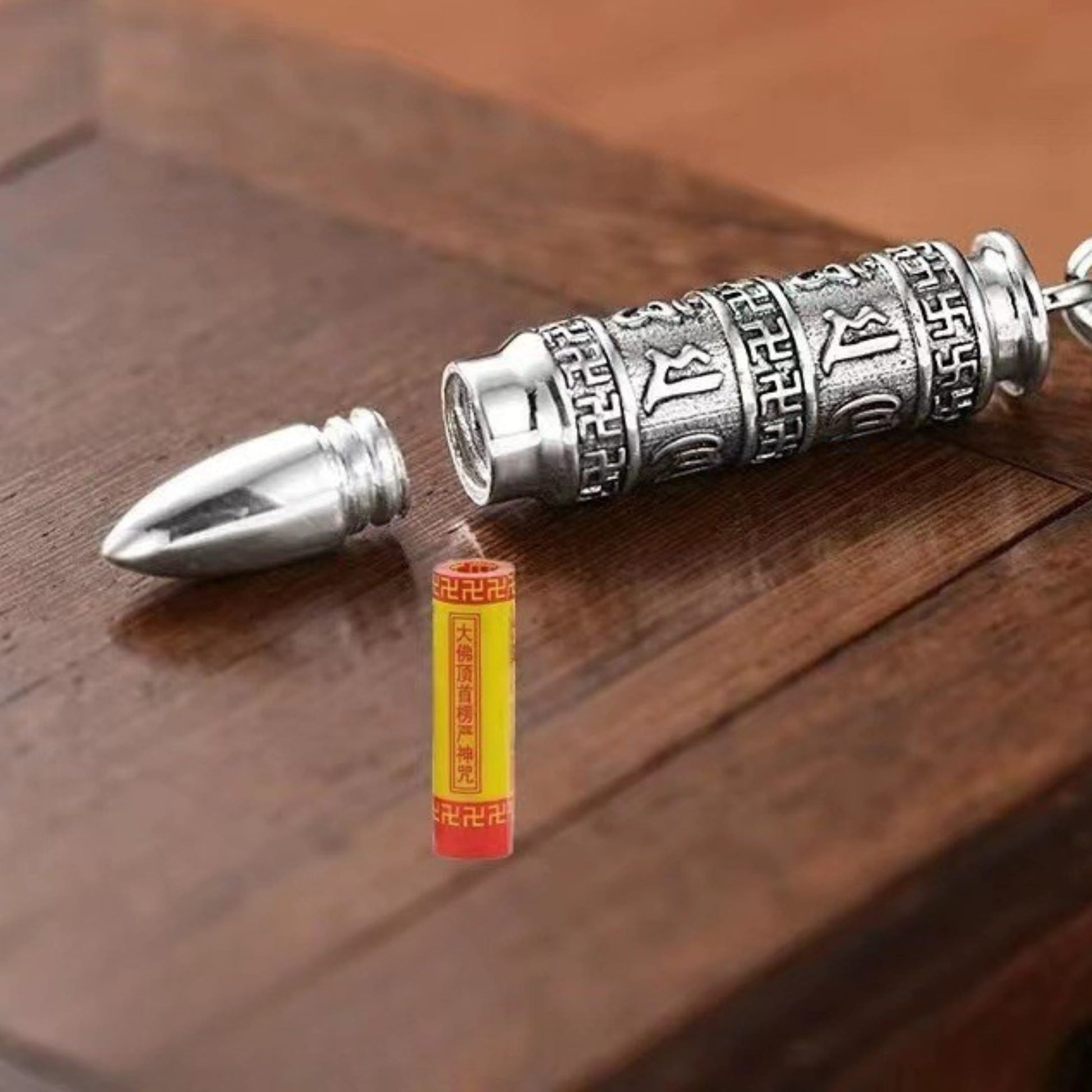THE SECRET BOX BULLET - 11mm Pure Titanium Steel Pendant with 23inch Twisted 4mm Chain for Men & Boys - THE MEN THING