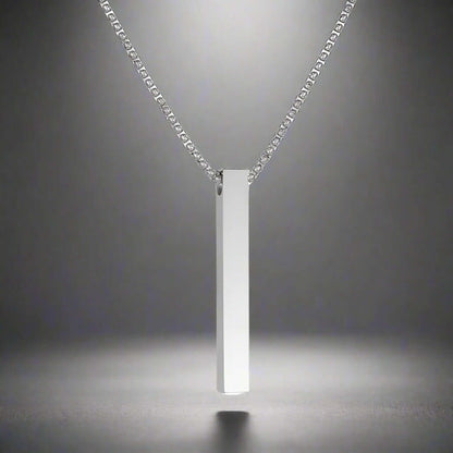 THE SLEEK (A) - Alloy Silver Pendant with  Pure Stainless Steel 24inch Round box Chain for Men, European trending Style for Men & Boy - THE MEN THING