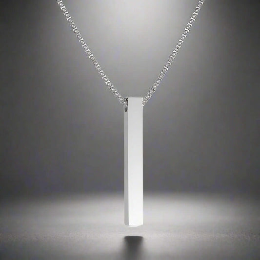 THE SLEEK (A) - Alloy Silver Pendant with  Pure Stainless Steel 24inch Round box Chain for Men, European trending Style for Men & Boy - THE MEN THING