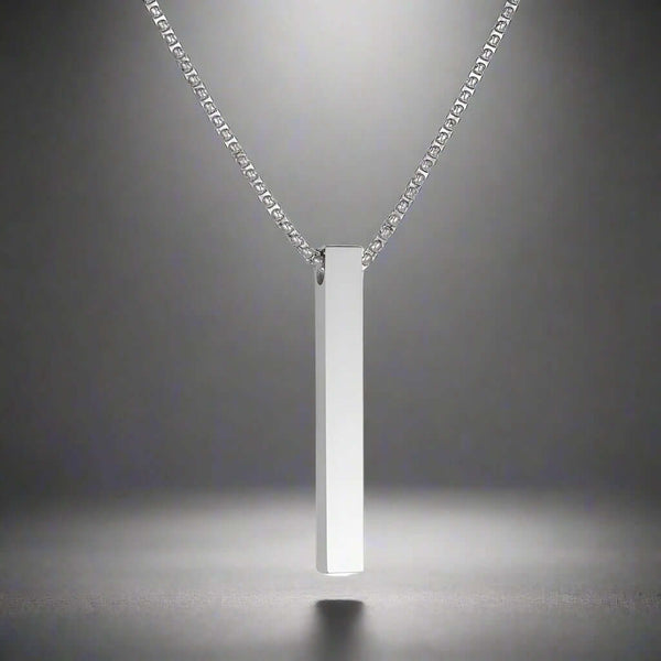 THE SLEEK (A) - Alloy Silver Pendant with  Pure Stainless Steel 24inch Round box Chain for Men, European trending Style for Men & Boy