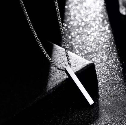 THE SLEEK (A) - Alloy Silver Pendant with  Pure Stainless Steel 24inch Round box Chain for Men, European trending Style for Men & Boy - THE MEN THING