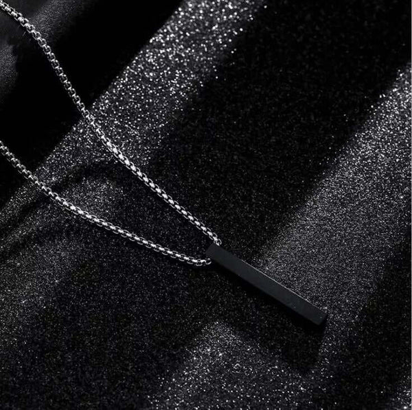 THE SLEEK (A) - Alloy Silver Pendant with  Pure Stainless Steel 24inch Round box Chain for Men, European trending Style for Men & Boy