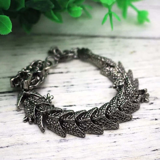TIBETAN DRAGON -"15"mm Pure Alloy Bracelet with Lobster Claw Buckle for Men & Boys ("8" inch) - THE MEN THING