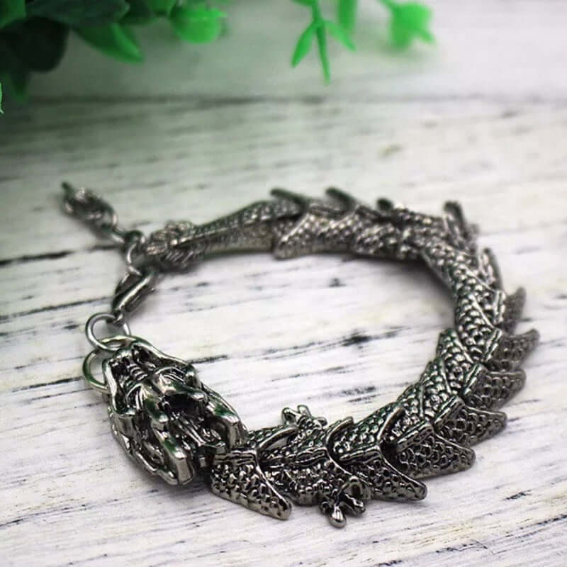 TIBETAN DRAGON -"15"mm Pure Alloy Bracelet with Lobster Claw Buckle for Men & Boys ("8" inch) — Steel Bracelets for Men | THE MEN THING