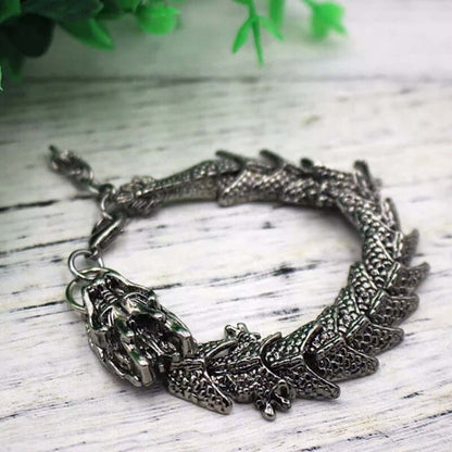 TIBETAN DRAGON -"15"mm Pure Alloy Bracelet with Lobster Claw Buckle for Men & Boys ("8" inch) — Steel Bracelets for Men | THE MEN THING