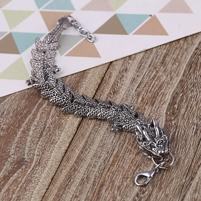 TIBETAN DRAGON -"15"mm Pure Alloy Bracelet with Lobster Claw Buckle for Men & Boys ("8" inch) — Steel Bracelets for Men | THE MEN THING