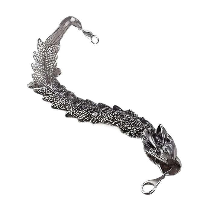 TIBETAN DRAGON -"15"mm Pure Alloy Bracelet with Lobster Claw Buckle for Men & Boys ("8" inch) — Steel Bracelets for Men | THE MEN THING