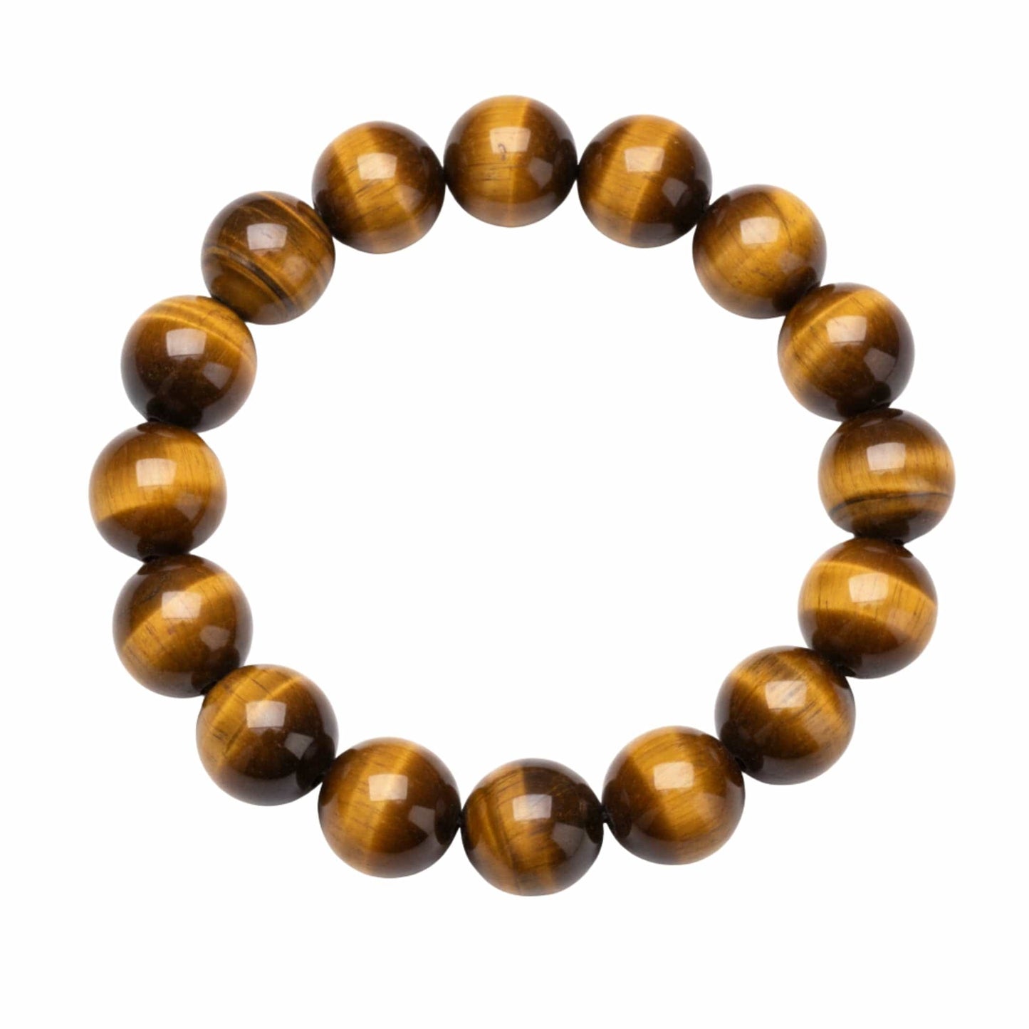 TIGORA TIGERS EYE - 12mm Beads Bracelet with Natural Stone - Adjustable Bracelet - THE MEN THING