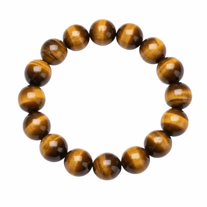 TIGORA TIGERS EYE - 12mm Beads Bracelet with Natural Stone - Adjustable Bracelet - THE MEN THING