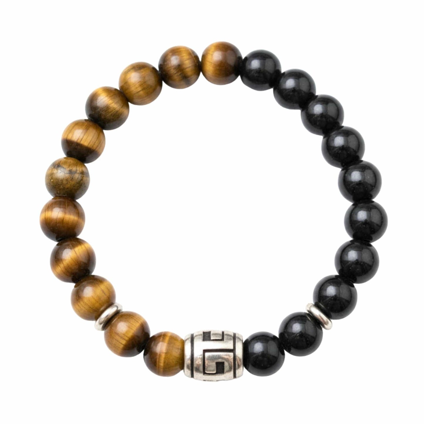 TIGRANE - 12mm Beads Bracelet with Natural Stone - Adjustable Bracelet - THE MEN THING