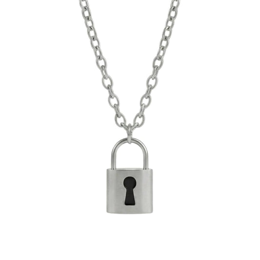 TITAN LOCK - 16mm Titanium Steel Pendant with 24inch Curb 5mm Chain for Men & Boys - THE MEN THING