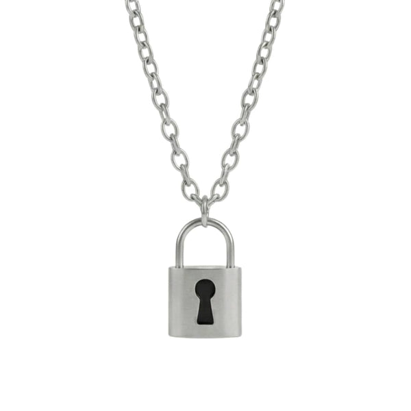 TITAN LOCK - 16mm Titanium Steel Pendant with 24inch Curb 5mm Chain for Men & Boys
