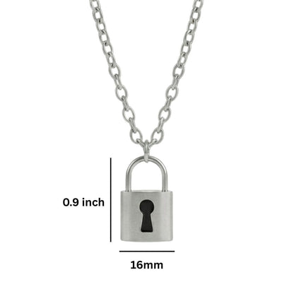 TITAN LOCK - 16mm Titanium Steel Pendant with 24inch Curb 5mm Chain for Men & Boys - THE MEN THING
