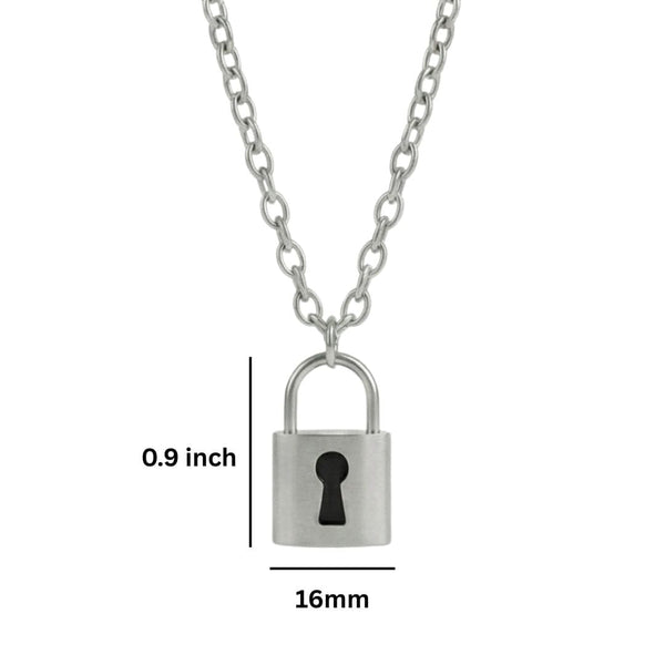 TITAN LOCK - 16mm Titanium Steel Pendant with 24inch Curb 5mm Chain for Men & Boys