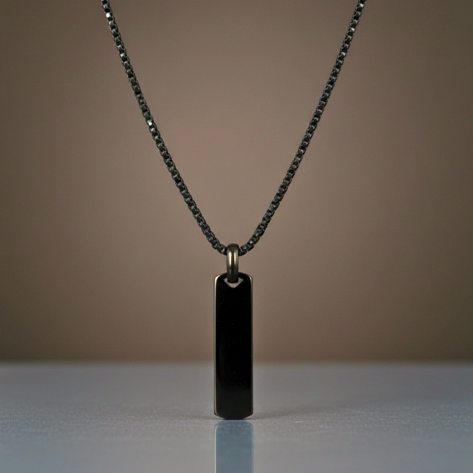 TITAN VOID - 11mm Titanium Steel Pendant with 24inch Round Box 4mm Chain for Men & Boys - THE MEN THING