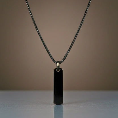 TITAN VOID - 11mm Titanium Steel Pendant with 24inch Round Box 4mm Chain for Men & Boys - THE MEN THING