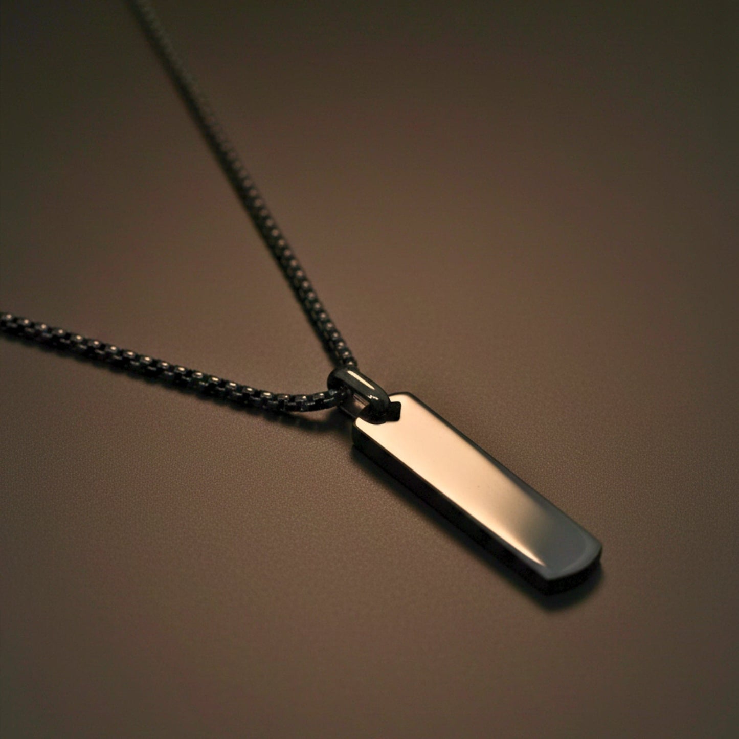 TITAN VOID - 11mm Titanium Steel Pendant with 24inch Round Box 4mm Chain for Men & Boys - THE MEN THING