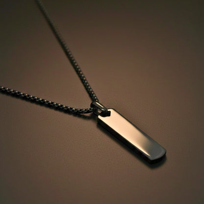 TITAN VOID - 11mm Titanium Steel Pendant with 24inch Round Box 4mm Chain for Men & Boys - THE MEN THING