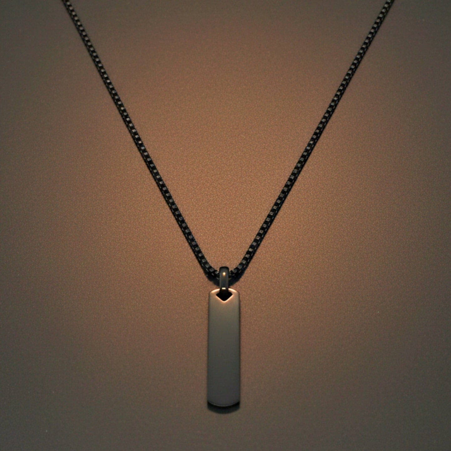 TITAN VOID - 11mm Titanium Steel Pendant with 24inch Round Box 4mm Chain for Men & Boys - THE MEN THING