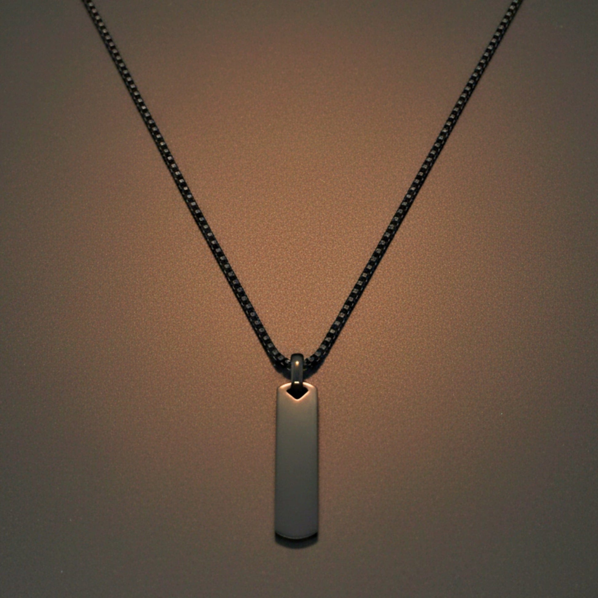 TITAN VOID - 11mm Titanium Steel Pendant with 24inch Round Box 4mm Chain for Men & Boys - THE MEN THING