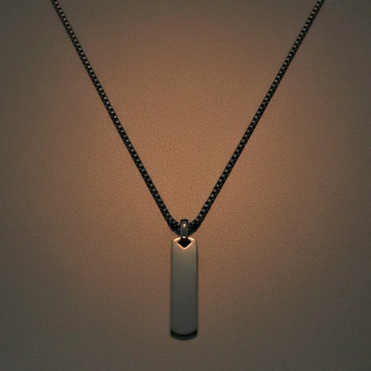 TITAN VOID - 11mm Titanium Steel Pendant with 24inch Round Box 4mm Chain for Men & Boys - THE MEN THING