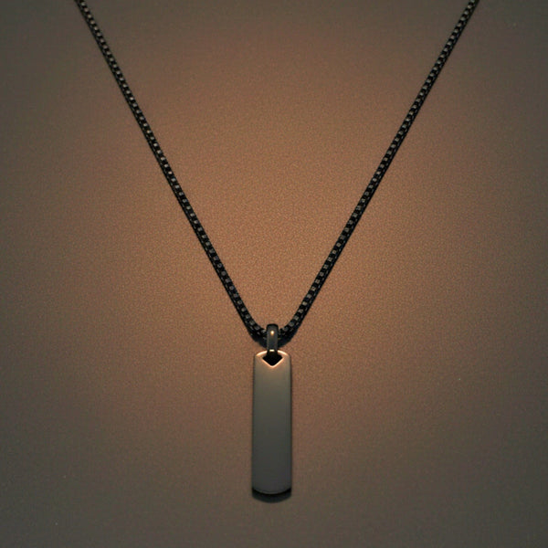 TITAN VOID - 11mm Titanium Steel Pendant with 24inch Round Box 4mm Chain for Men & Boys