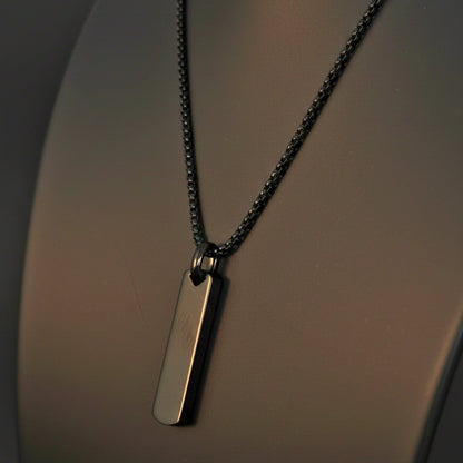 TITAN VOID - 11mm Titanium Steel Pendant with 24inch Round Box 4mm Chain for Men & Boys - THE MEN THING