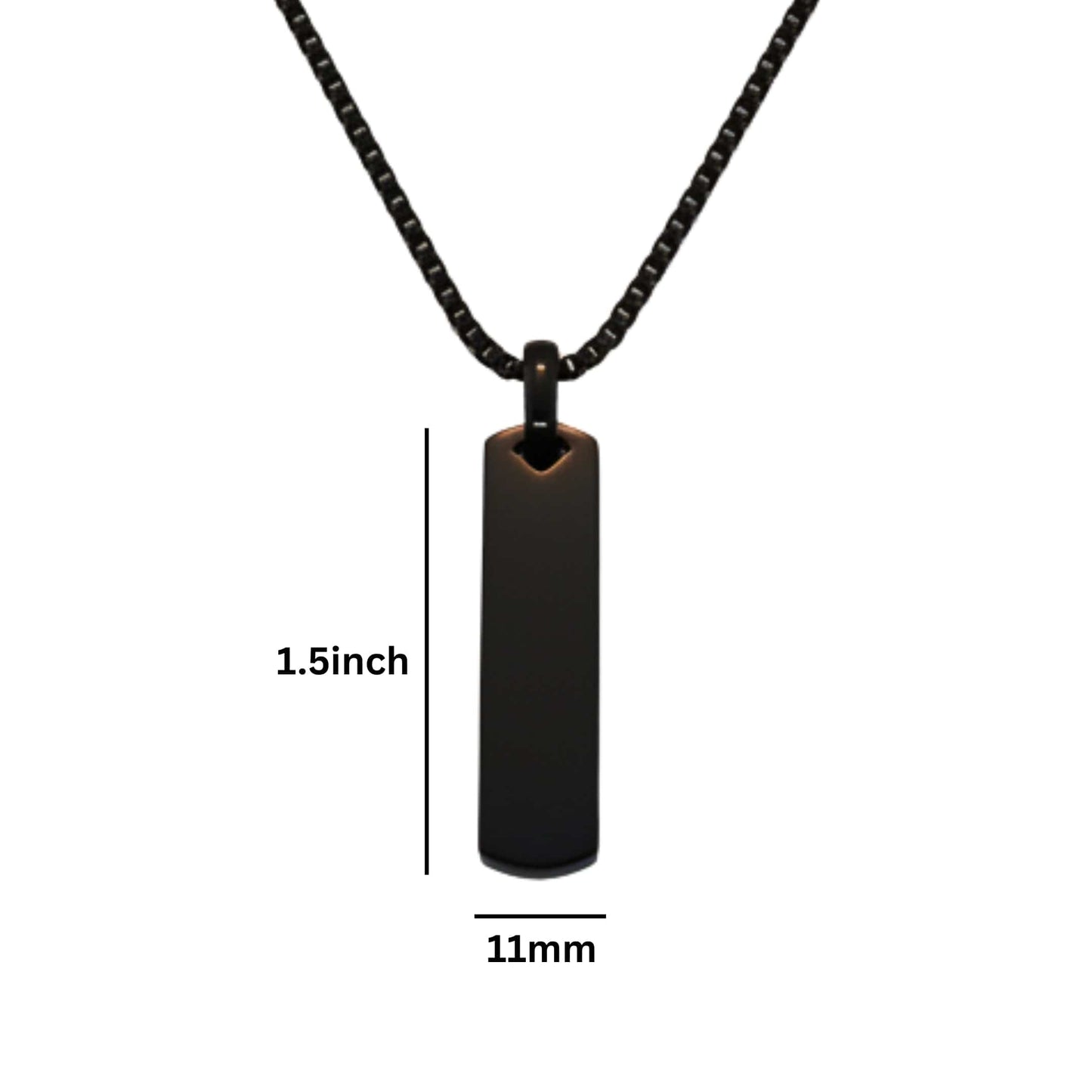 TITAN VOID - 11mm Titanium Steel Pendant with 24inch Round Box 4mm Chain for Men & Boys - THE MEN THING