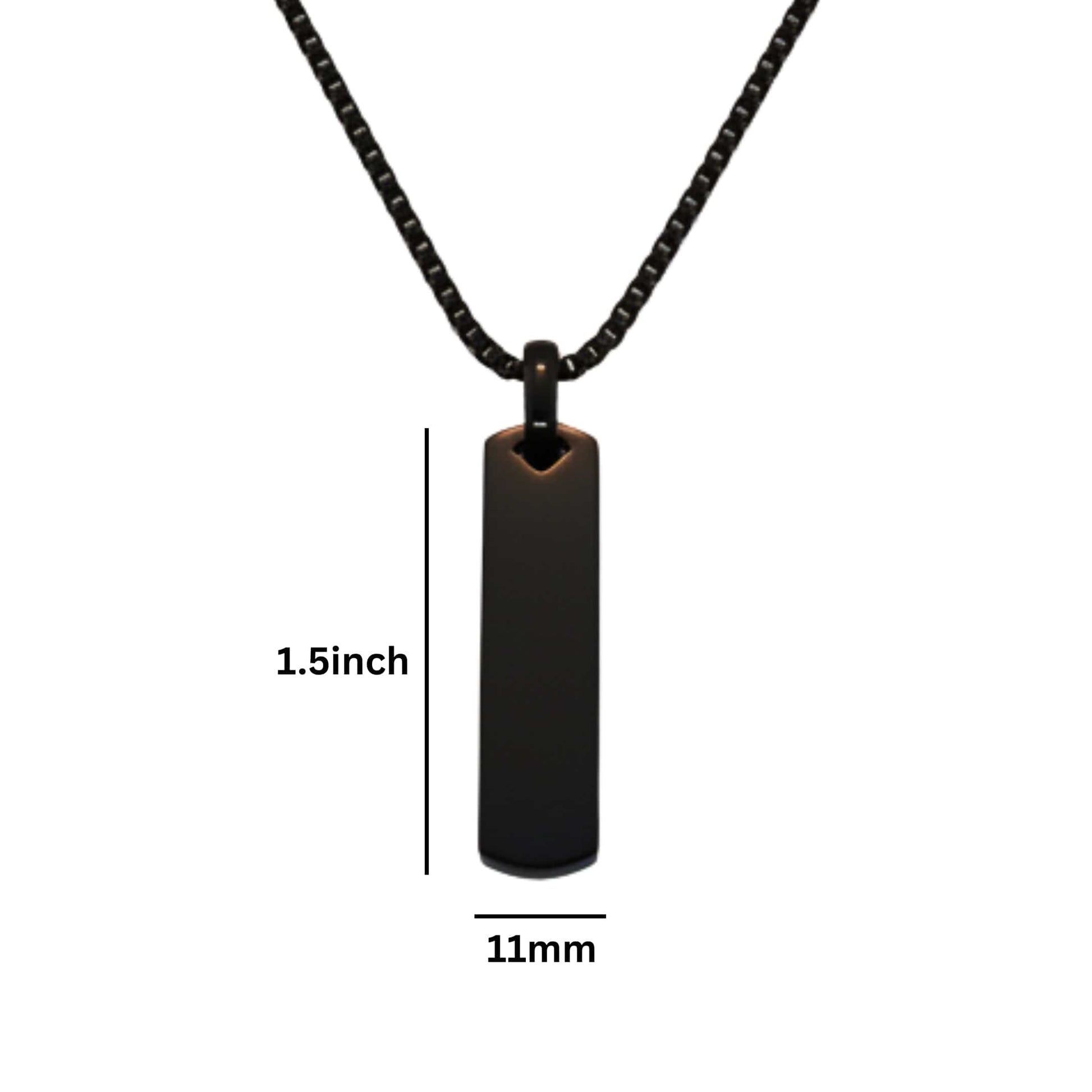 TITAN VOID - 11mm Titanium Steel Pendant with 24inch Round Box 4mm Chain for Men & Boys - THE MEN THING