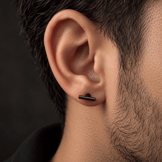 T-SHAPED - Titanium Steel Stud Earrings for Men & Boys (2 Pcs)