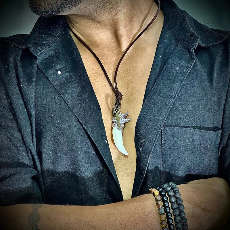 THE MEN THING Leather Necklace for Men - Vintage Alloy Silver Bullet Pendant  with Adjustable Alloy Necklace Price in India - Buy THE MEN THING Leather  Necklace for Men - Vintage Alloy