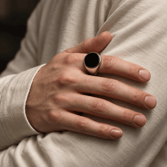 Royal Series - BLACK ECLIPSE REGENT - Pure Stainless Steel Men’s Steel-Plated Ring – Statement Luxury Jewelry (Size : 22-25-27)
