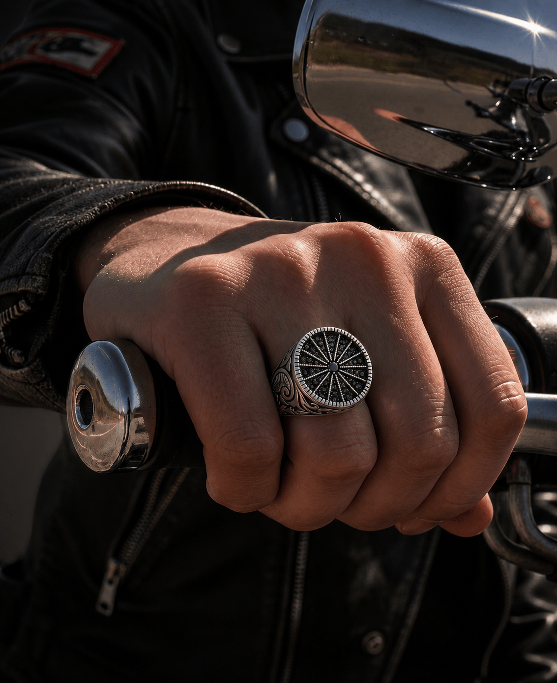 Royal Series - SHADOW SUN RING - Pure Stainless Steel Men’s Steel-Plated Ring – Statement Luxury Jewelry (Size : 15-16-17-18-21-22-26-27)
