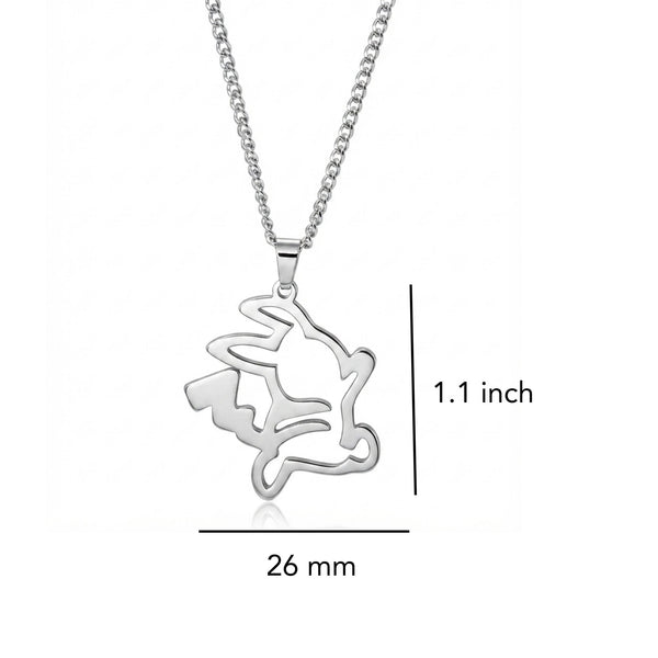 BUNNY ICON - 26mm Titanium Steel Pendant with 27inch 4mm Curb Chain for Men & Boys