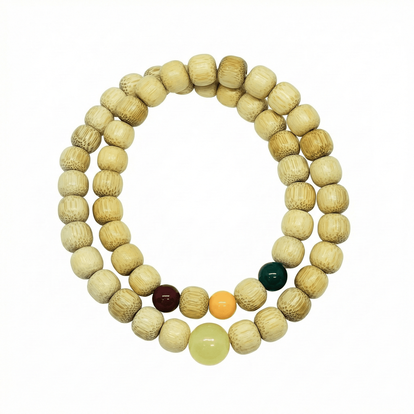TRANQUIL AURA  - 10mm Wooden Beads Bracelet with Natural Stone - Adjustable Bracelet - THE MEN THING